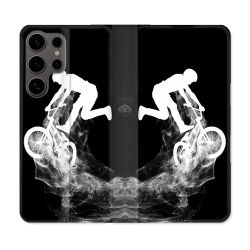 Housse Cuir Portefeuille Pour Samsung Galaxy S25 Sport VTT Noir