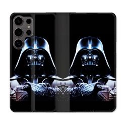 Housse Cuir Portefeuille Pour Samsung Galaxy S25 Star Wars - Dark Vador Noir
