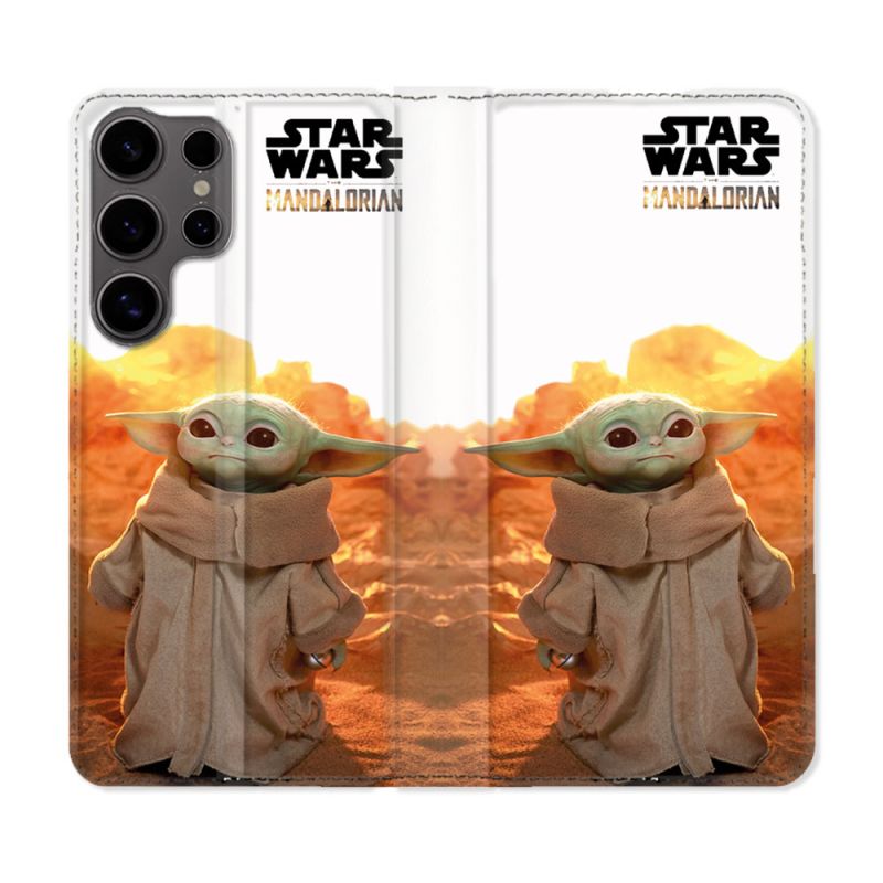 Housse Cuir Portefeuille Pour Samsung Galaxy S25 Star Wars - Yoda bebe soleil