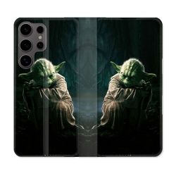 Housse Cuir Portefeuille Pour Samsung Galaxy S25 Star Wars - Yoda sombre