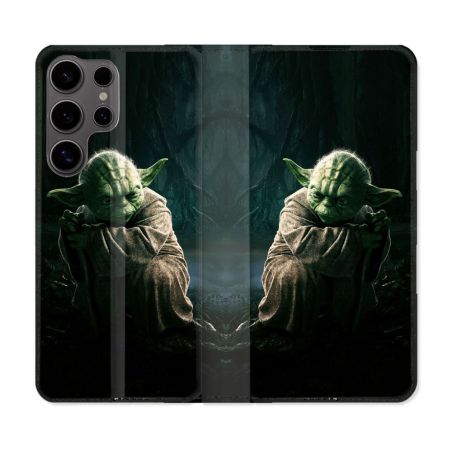 Housse Cuir Portefeuille Pour Samsung Galaxy S25 Star Wars - Yoda sombre