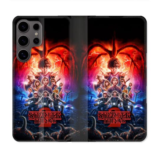 Housse Cuir Portefeuille Pour Samsung Galaxy S25 Stranger Things Affiche 2