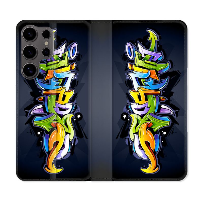 Housse Cuir Portefeuille Pour Samsung Galaxy S25 Street Art Graffiti