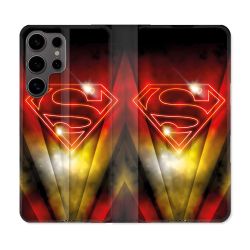 Housse Cuir Portefeuille Pour Samsung Galaxy S25 Superman Logo
