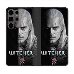Housse Cuir Portefeuille Pour Samsung Galaxy S25 The Witcher Noir