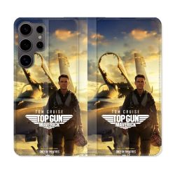 Housse Cuir Portefeuille Pour Samsung Galaxy S25 Top Gun