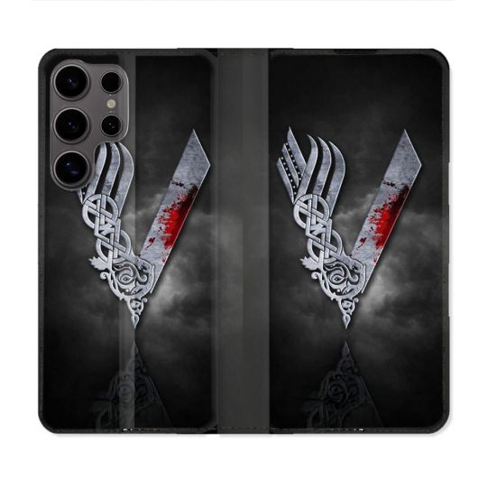 Housse Cuir Portefeuille Pour Samsung Galaxy S25 Viking