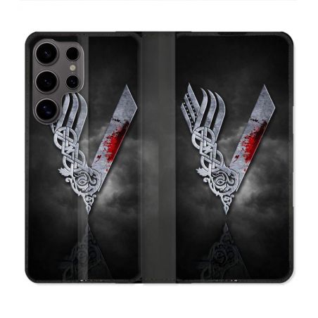 Housse Cuir Portefeuille Pour Samsung Galaxy S25 Viking