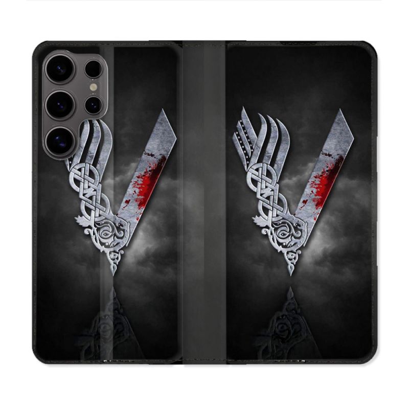 Housse Cuir Portefeuille Pour Samsung Galaxy S25 Viking