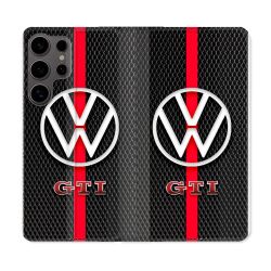 Housse Cuir Portefeuille Pour Samsung Galaxy S25 Volkwagen Line