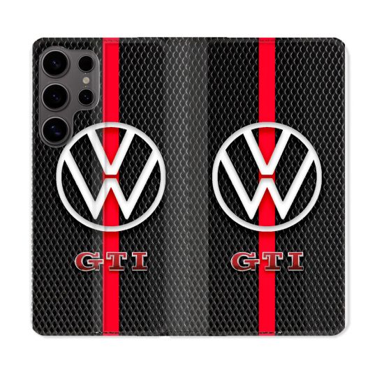 Housse Cuir Portefeuille Pour Samsung Galaxy S25 Volkwagen Line