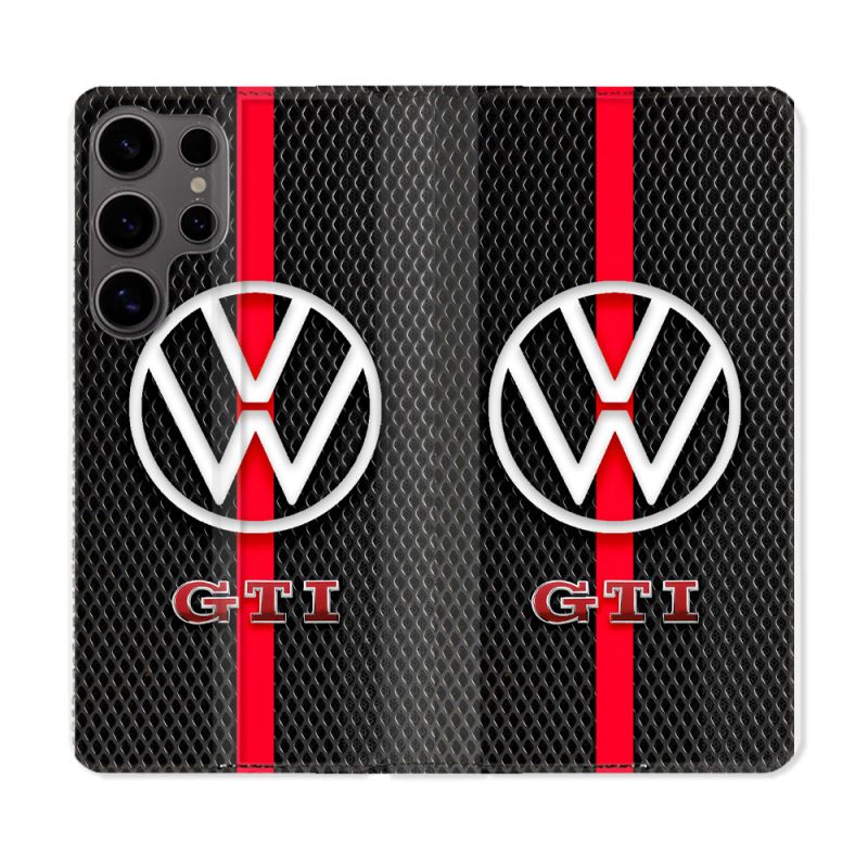 Housse Cuir Portefeuille Pour Samsung Galaxy S25 Volkwagen Line