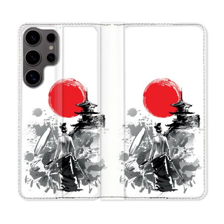 Housse Cuir Portefeuille Pour Samsung Galaxy S25 Voyage Japon Femme