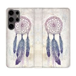 Housse Cuir Portefeuille Pour Samsung Galaxy S25 Zen Attrape Reve Blanc