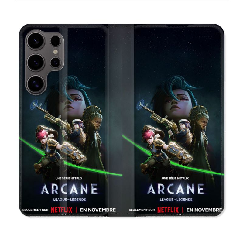 Housse Cuir Portefeuille Pour Samsung Galaxy S25 PLUS Arcane Affiche