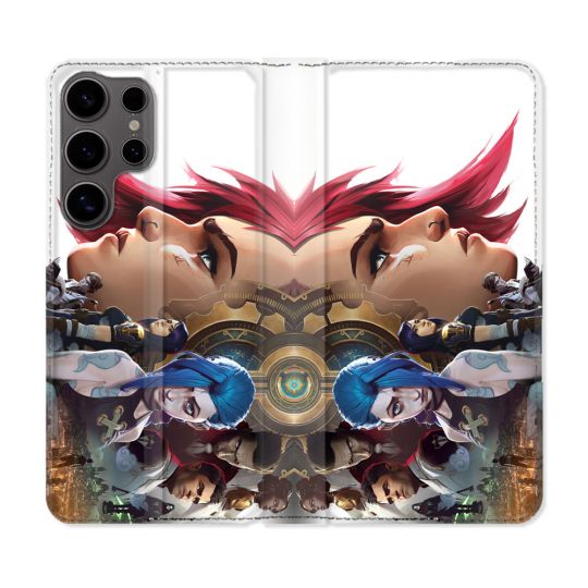 Housse Cuir Portefeuille Pour Samsung Galaxy S25 PLUS Arcane Jinx Sœur