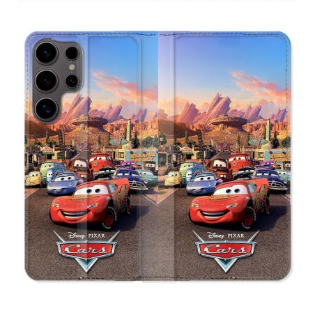 Housse Cuir Portefeuille Pour Samsung Galaxy S25 PLUS Cars Affiche