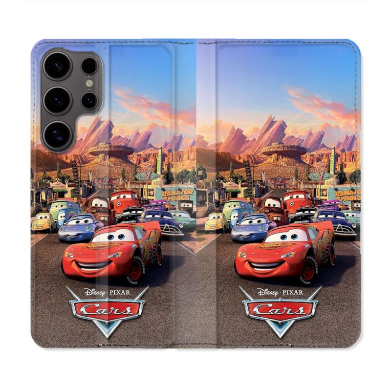 Housse Cuir Portefeuille Pour Samsung Galaxy S25 PLUS Cars Affiche