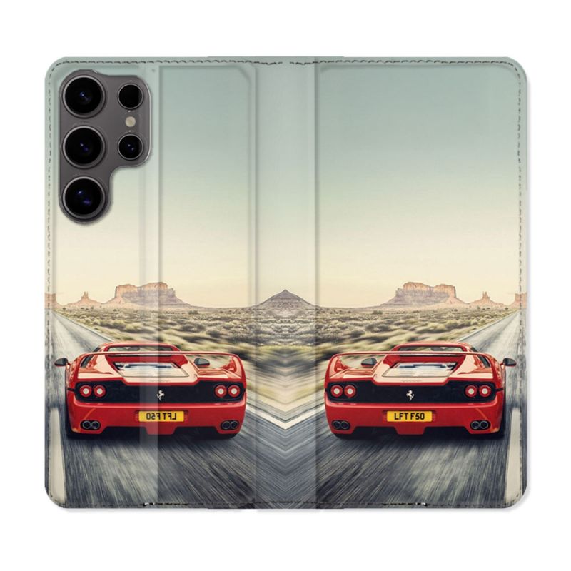 Housse Cuir Portefeuille Pour Samsung Galaxy S25 PLUS Ferrari F50