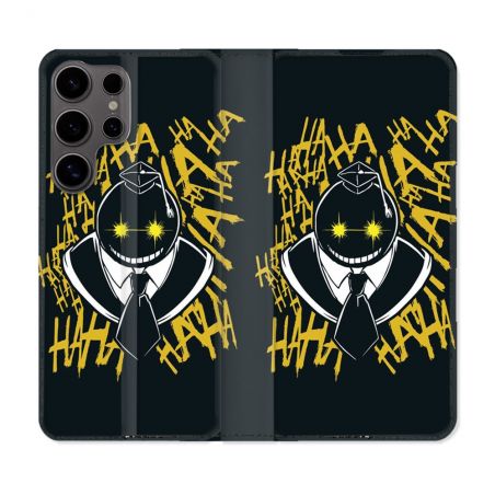 Housse Cuir Portefeuille Pour Samsung Galaxy S25 PLUS Manga Assassination Classroom Kuro Noir