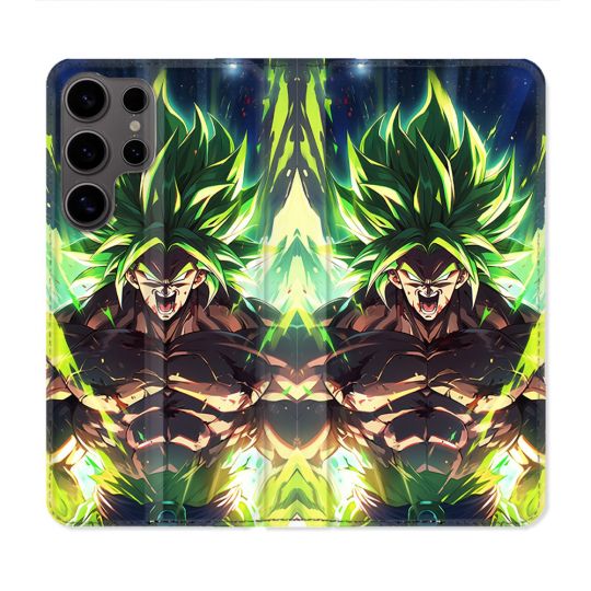 Housse Cuir Portefeuille Pour Samsung Galaxy S25 PLUS Manga Dragon Ball Broly