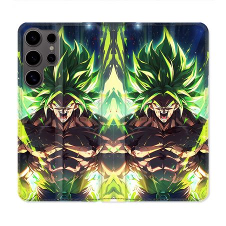 Housse Cuir Portefeuille Pour Samsung Galaxy S25 PLUS Manga Dragon Ball Broly
