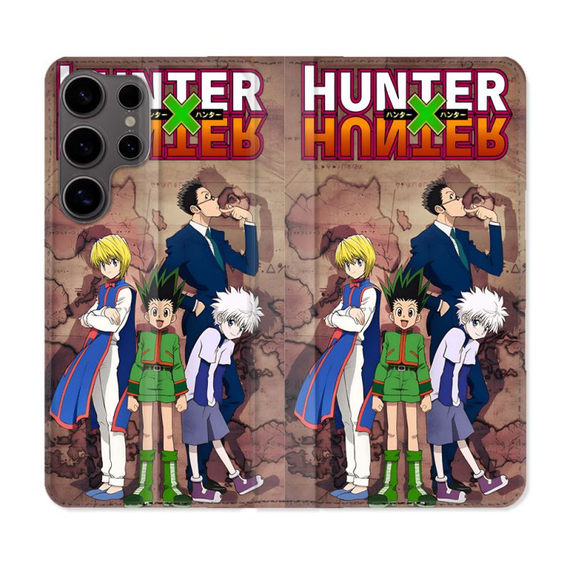 Housse Cuir Portefeuille Pour Samsung Galaxy S25 PLUS Manga Hunter X Hunter Vintage