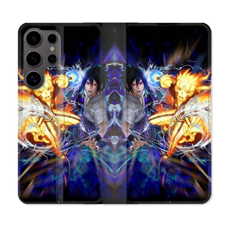 Housse Cuir Portefeuille Pour Samsung Galaxy S25 PLUS Manga Naruto VS