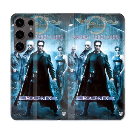 Housse Cuir Portefeuille Pour Samsung Galaxy S25 PLUS Matrix Affiche