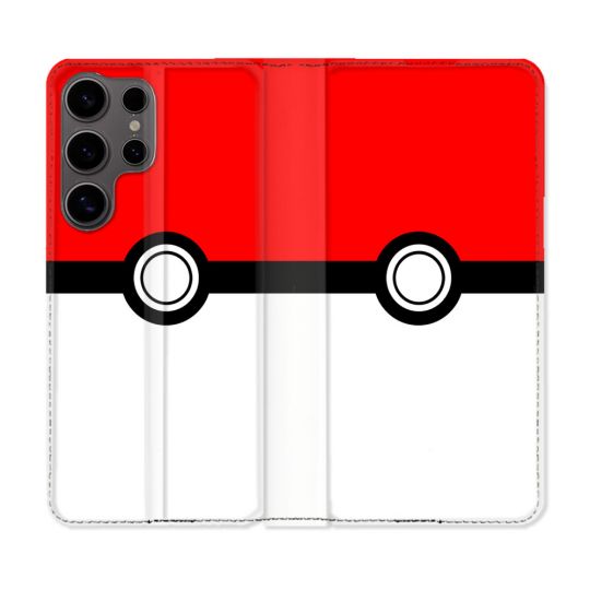 Housse Cuir Portefeuille Pour Samsung Galaxy S25 PLUS Pokemon Pokeball