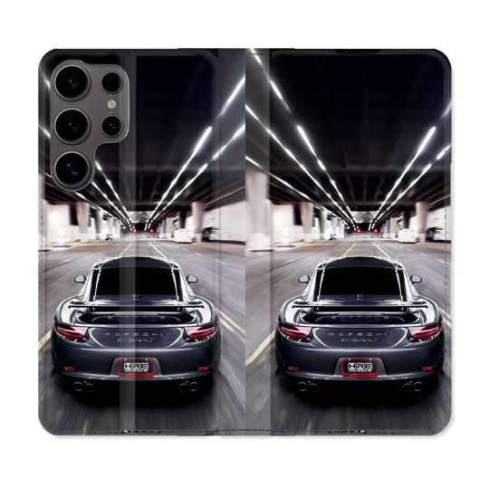 Housse Cuir Portefeuille Pour Samsung Galaxy S25 PLUS Porsche 911