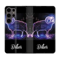 Housse Cuir Portefeuille Pour Samsung Galaxy S25 PLUS Signe Zodiaque 2 Bélier