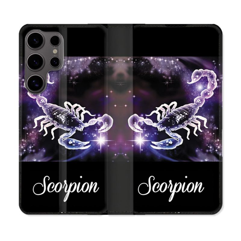 Housse Cuir Portefeuille Pour Samsung Galaxy S25 PLUS Signe Zodiaque 2 Scorpion