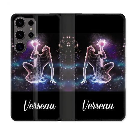 Housse Cuir Portefeuille Pour Samsung Galaxy S25 PLUS Signe Zodiaque 2 Verseau