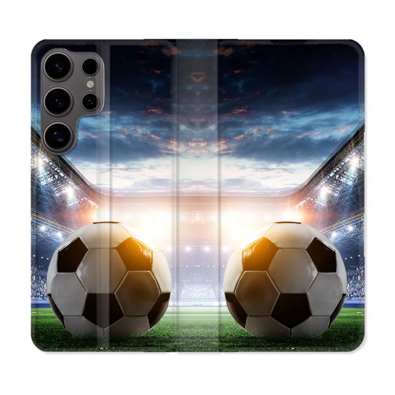 Housse Cuir Portefeuille Pour Samsung Galaxy S25 PLUS Sport Football Stade
