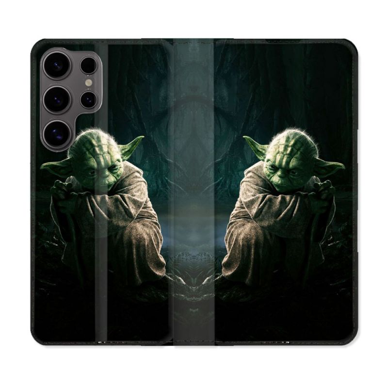 Housse Cuir Portefeuille Pour Samsung Galaxy S25 PLUS Star Wars - Yoda sombre