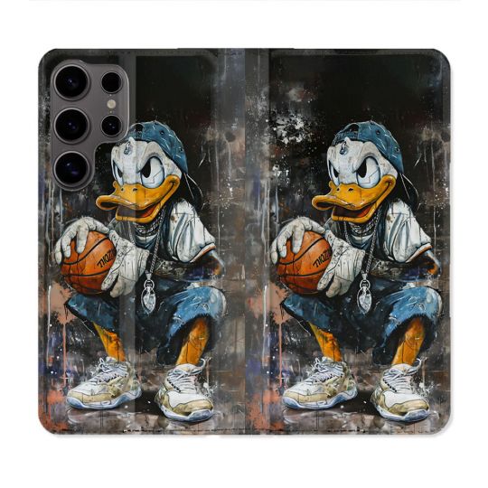 Housse Cuir Portefeuille Pour Samsung Galaxy S25 PLUS Street Art Donald Duck