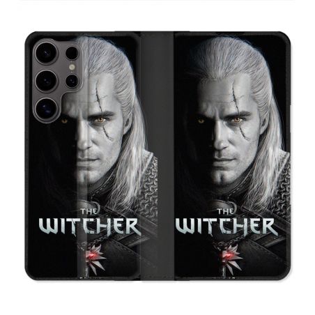 Housse Cuir Portefeuille Pour Samsung Galaxy S25 PLUS The Witcher Noir
