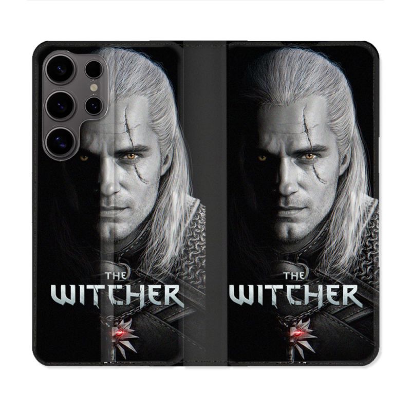 Housse Cuir Portefeuille Pour Samsung Galaxy S25 PLUS The Witcher Noir