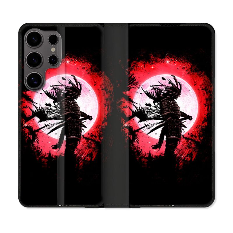 Housse Cuir Portefeuille Pour Samsung Galaxy S25 PLUS Voyage Japon Samourai