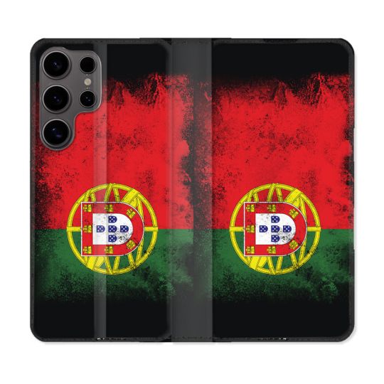 Housse Cuir Portefeuille Pour Samsung Galaxy S25 PLUS Voyage Portugal Drapeau