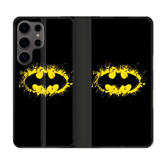 Housse Cuir Portefeuille Pour Samsung Galaxy S25 ULTRA Batman Logo