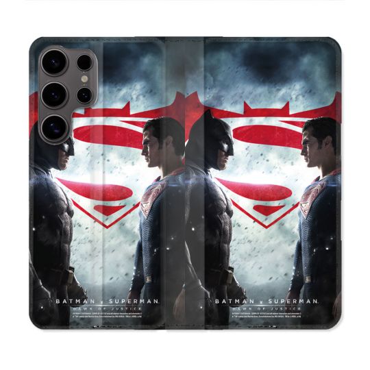 Housse Cuir Portefeuille Pour Samsung Galaxy S25 ULTRA Batman VS Superman