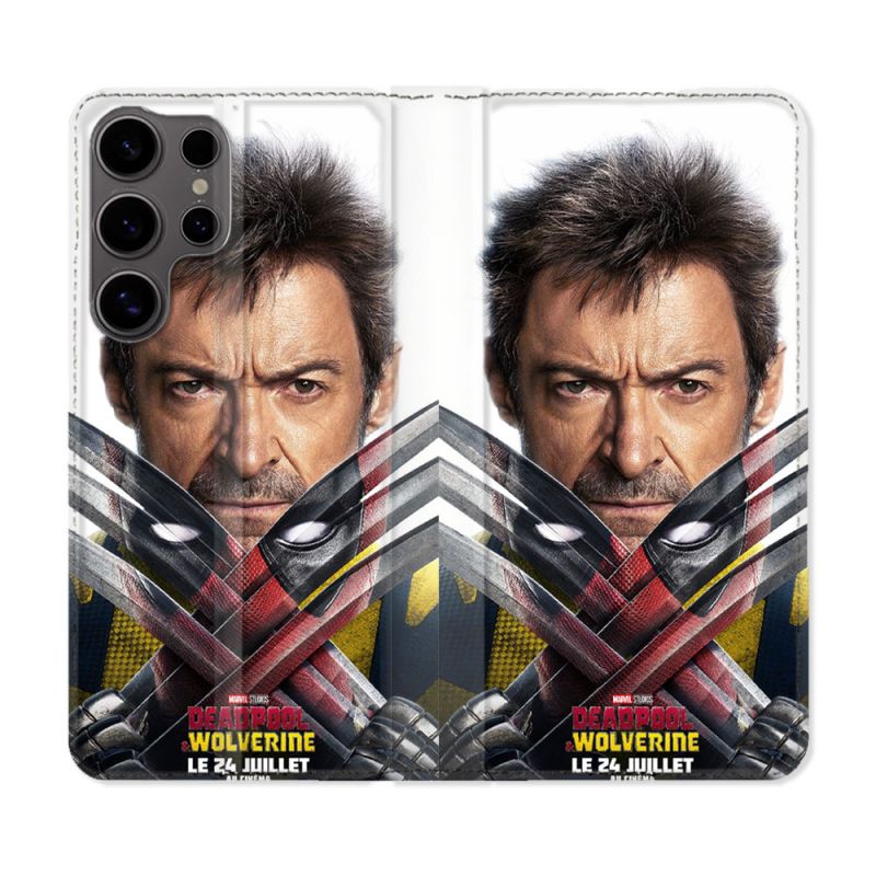 Housse Cuir Portefeuille Pour Samsung Galaxy S25 ULTRA Deadpool Affiche