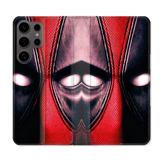 Housse Cuir Portefeuille Pour Samsung Galaxy S25 ULTRA Deadpool Yeux