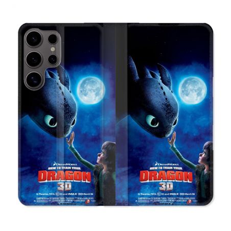 Housse Cuir Portefeuille Pour Samsung Galaxy S25 ULTRA Dragons Affiche