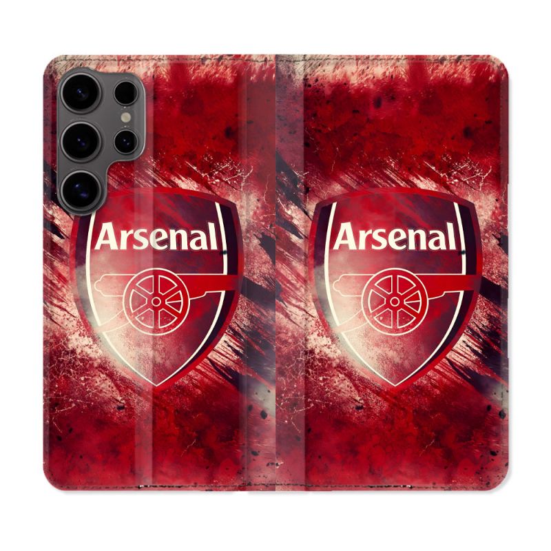 Housse Cuir Portefeuille Pour Samsung Galaxy S25 ULTRA Foot Arsenal