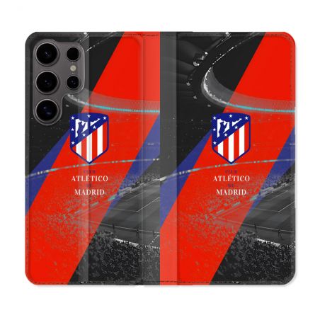 Housse Cuir Portefeuille Pour Samsung Galaxy S25 ULTRA Foot Athletico Madrid