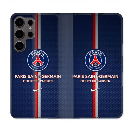 Housse Cuir Portefeuille Pour Samsung Galaxy S25 ULTRA Foot PSG Fier
