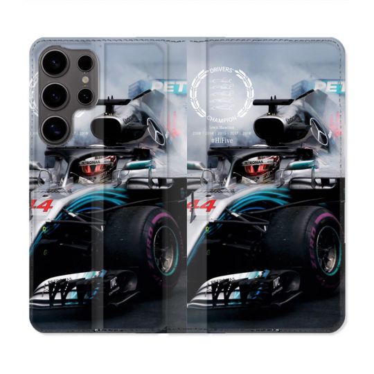 Housse Cuir Portefeuille Pour Samsung Galaxy S25 ULTRA Formule 1 F1 Mercedes Petronas